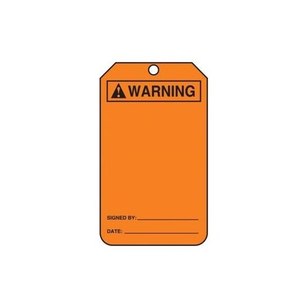 Accuform Safety Tags, BLANK TAGS, 5.75in x 3.25in, RP-Plastic, 25PK MWGT202PTP